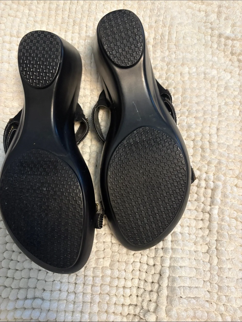 Athena Alexander Black Rhinestone Double-Strap Slide Sandals